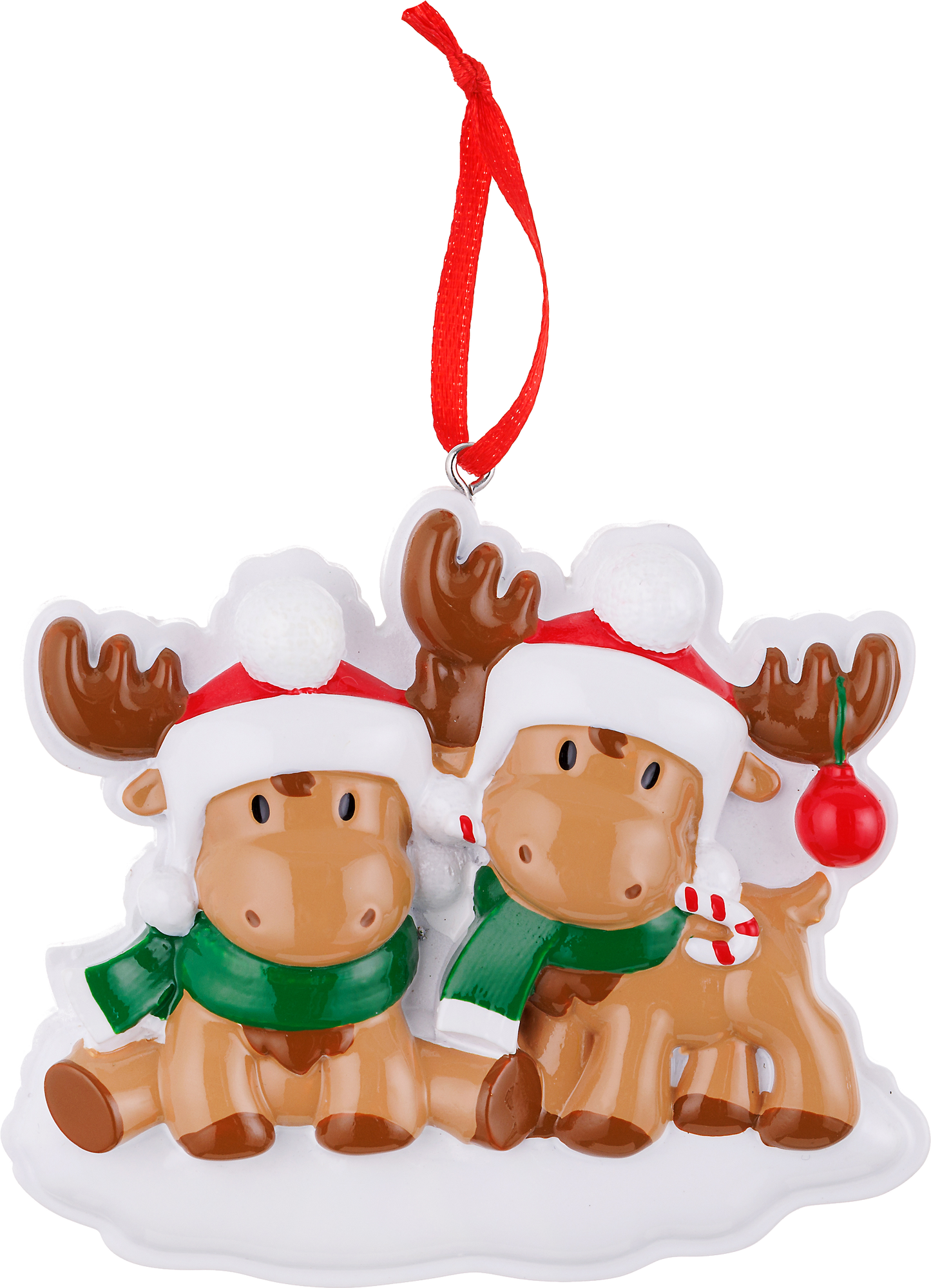 PolarX Ornaments - Cutesy Moose Family Series Personalized Ornament