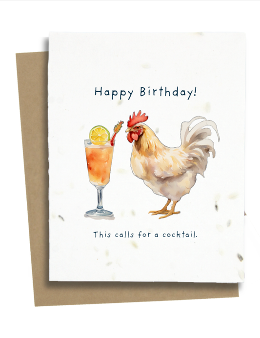 Greet n' Grow Plantable Cards - Funny Cocktail Card: Wildflower