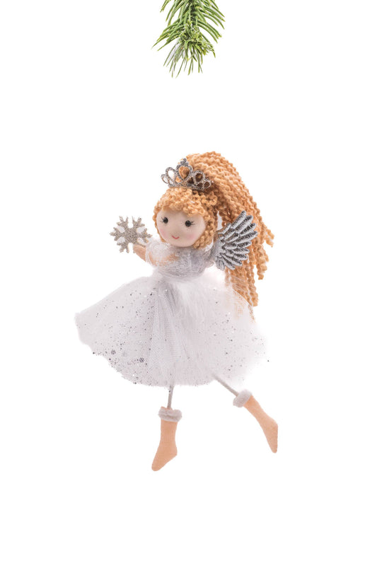 Starlight Collection - Silver Hanging Prancing Cherub