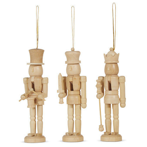 Add some classic charm to your Christmas decor with our 5.5 Inch Nutcracker Ornaments. These wooden nutcrackers feature a smooth wood finish, making them a neutral choice for those who prefer a more subtle aesthetic. They are lightweight and beautifully crafted. Some customers have purchased with intent to paint for a child's holiday crafting activity.

4322903  

3 Asst
Made of Wood
Measures 1.75"L X 1.75"W X 5.5"H
UPC Code
048893547073