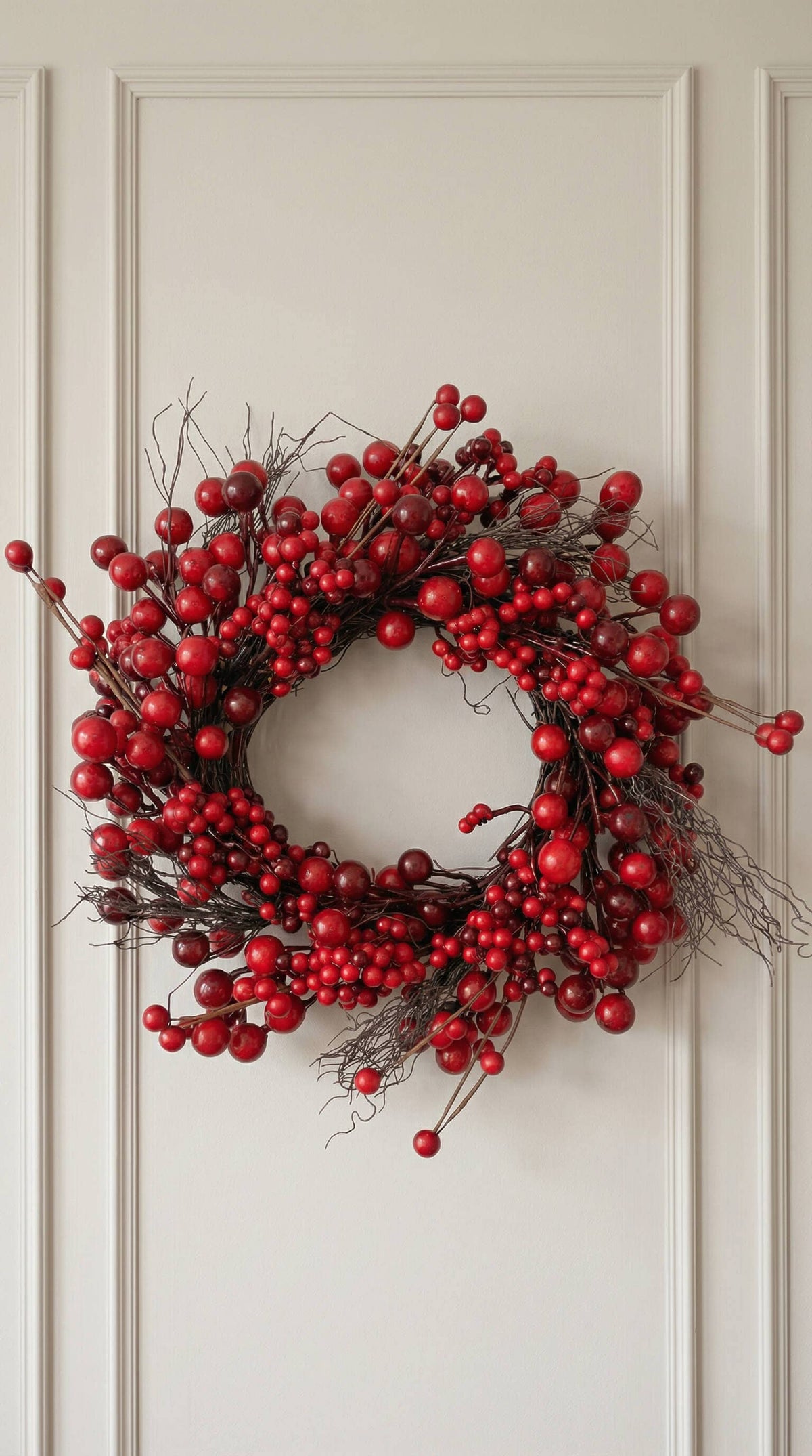 Hycroft Home Decor - Faux Christmas Wreath, Red Berry, 14 Inch