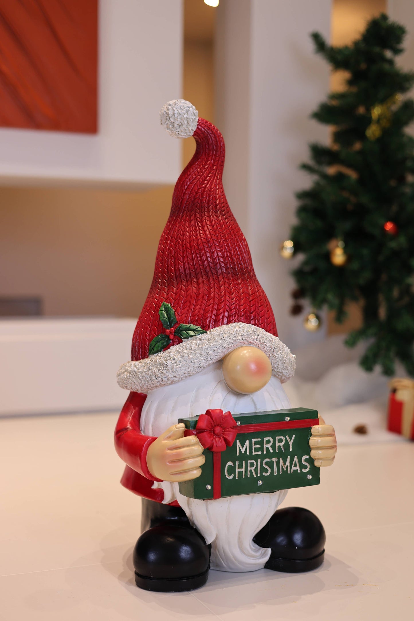 Hi-Line Gift Ltd. - Merry Christmas Santa with LED Lights Lighted