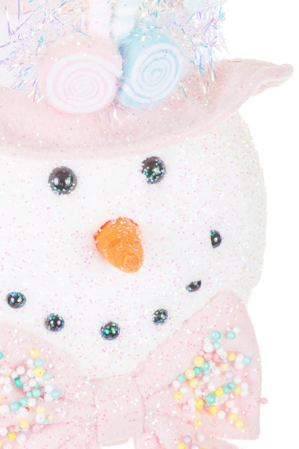 NEW-Baby Pink Snowman Tree Topper