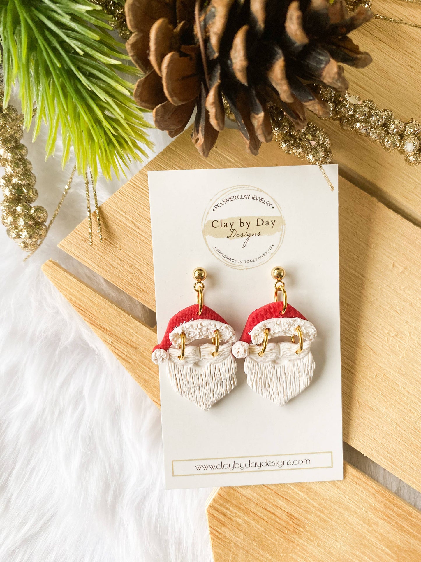 Santa Beard & Hat - Christmas/Winter Earrings