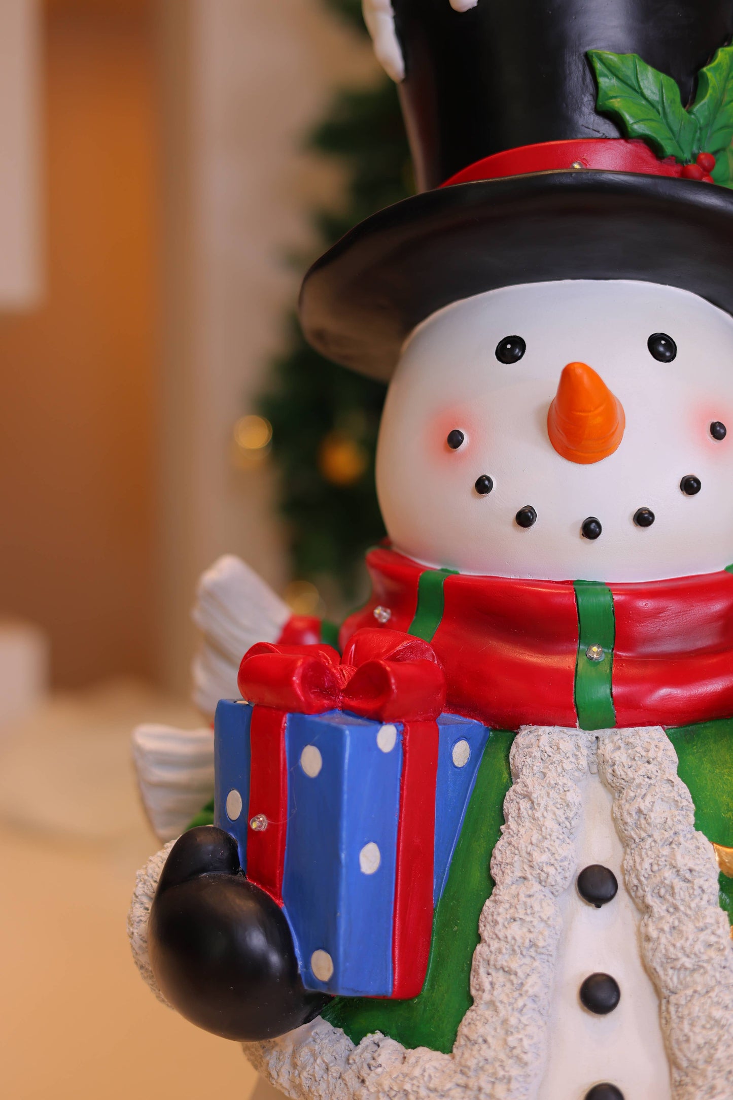 Hi-Line Gift Ltd. - Snowman Statue with LED Lights Lighted Christmas Décor