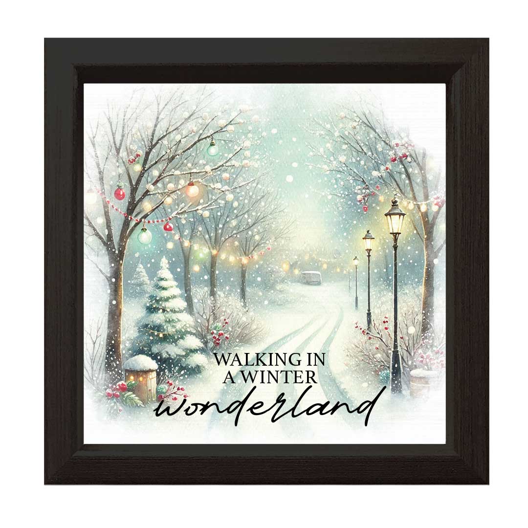 Pinetree Innovations Canada - Walking In A Winter Wonderland | Wood Sign: 14 x 14