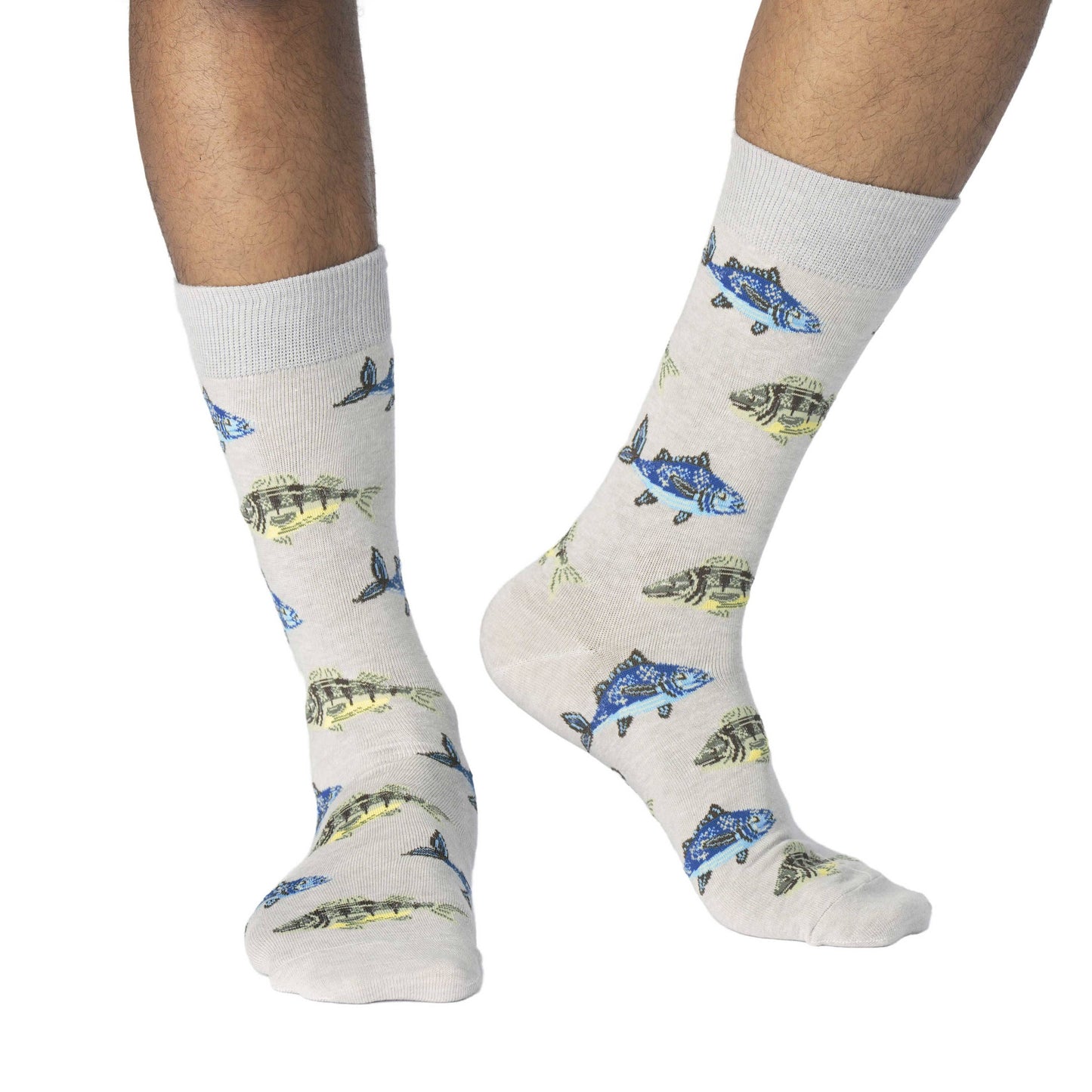 Men's Big & Tall School Of Fish Socks: Shoe Size 13-17