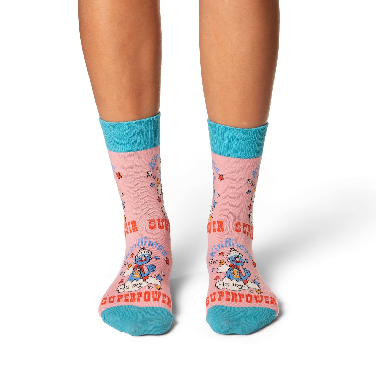 Good Luck Sock - Women's Sesame Street, Kindness is my Superpower Socks: Shoe Size 5-9