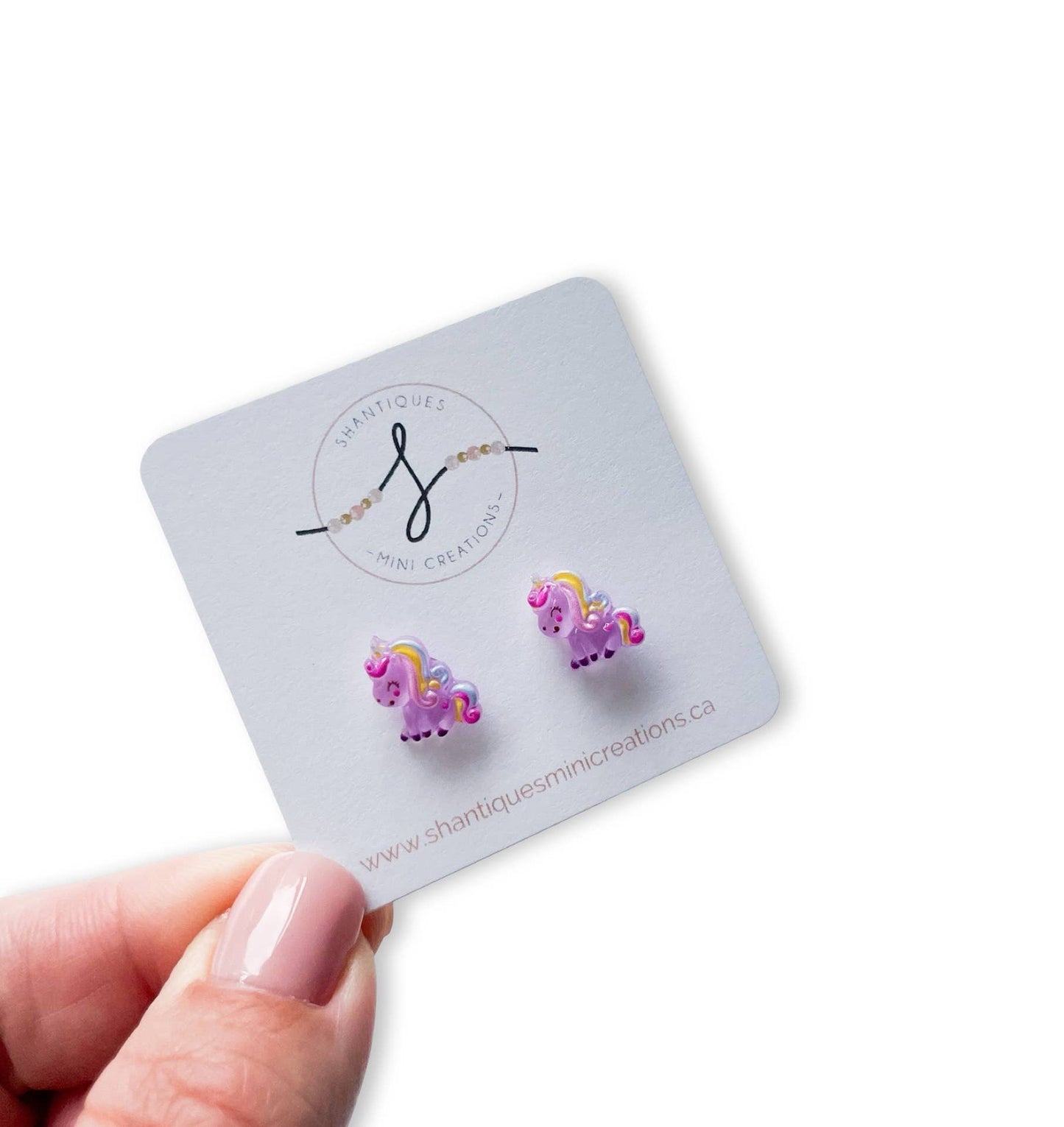 Shantiques Mini Creations - Earrings - Ponies: Post / Purple