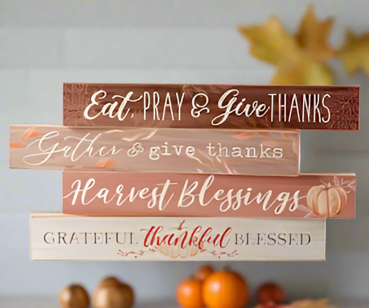 MDF Fall Wall Signs with Sentiment, 4 Styles
