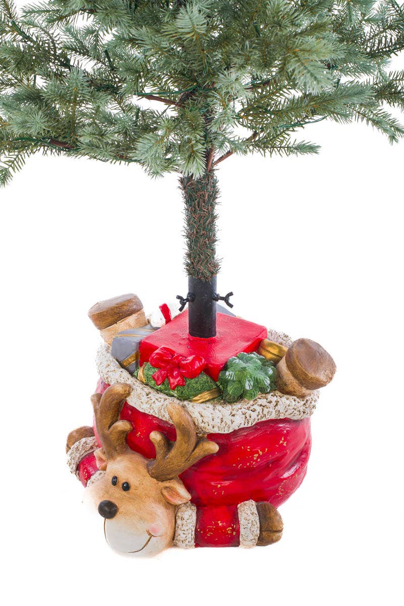Starlight Collection - Red Toon Reindeer Christmas Tree Stand With Gifts