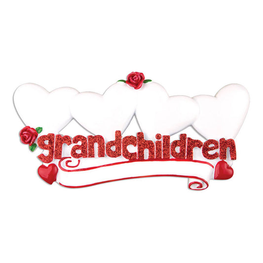 PolarX Ornaments - Grandchildren with Hearts Family Personalized Ornament: 4