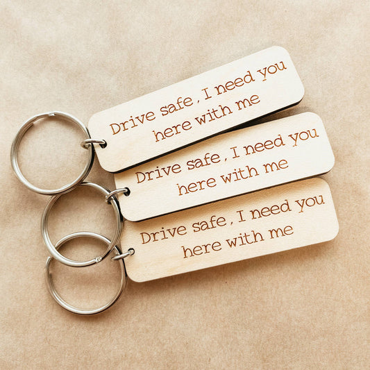 Knotty Design Co. - Drive Safe Wooden Keychain