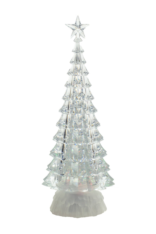 Clear LED Christmas Tree Snow Globe