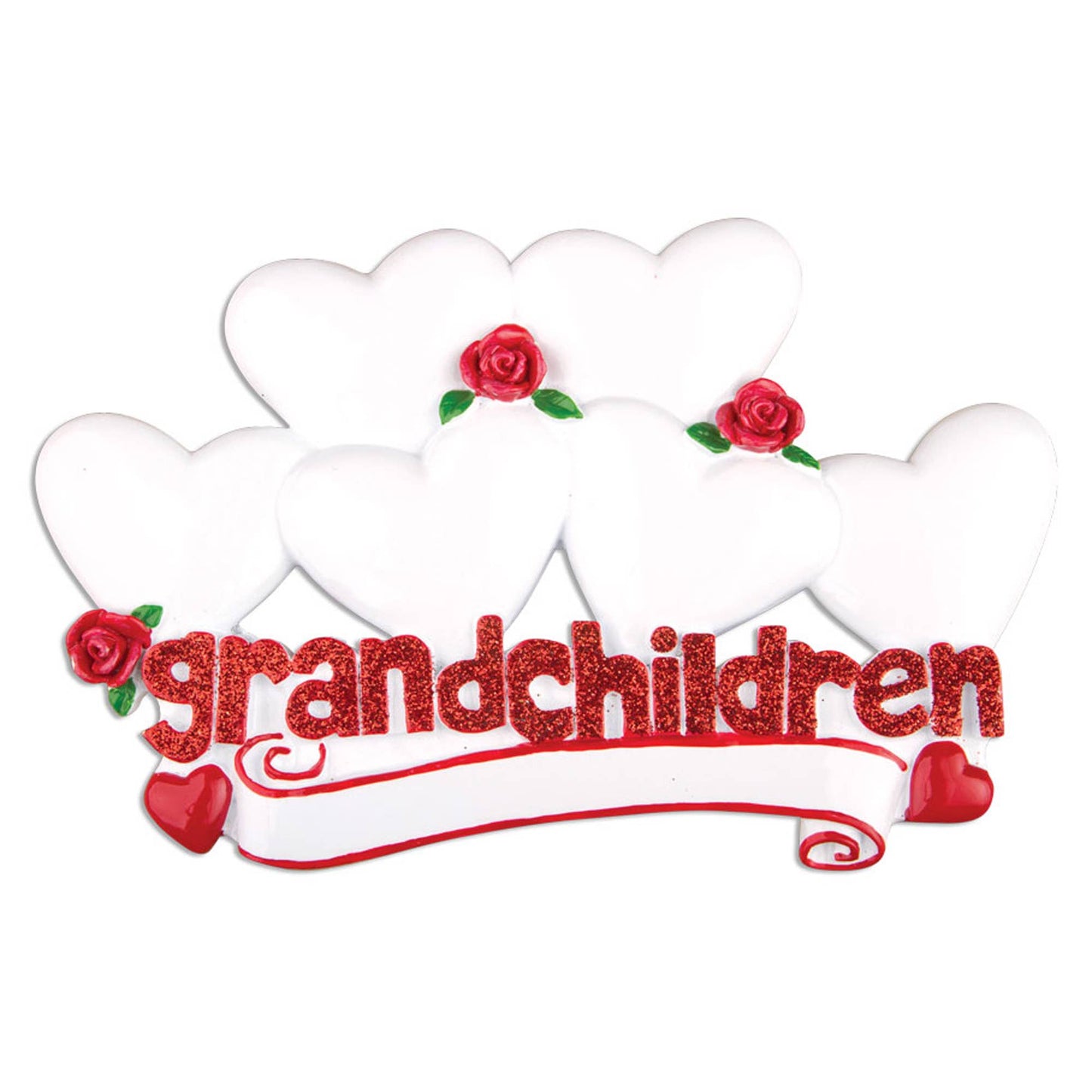 PolarX Ornaments - Grandchildren with Hearts Family Personalized Ornament: 8