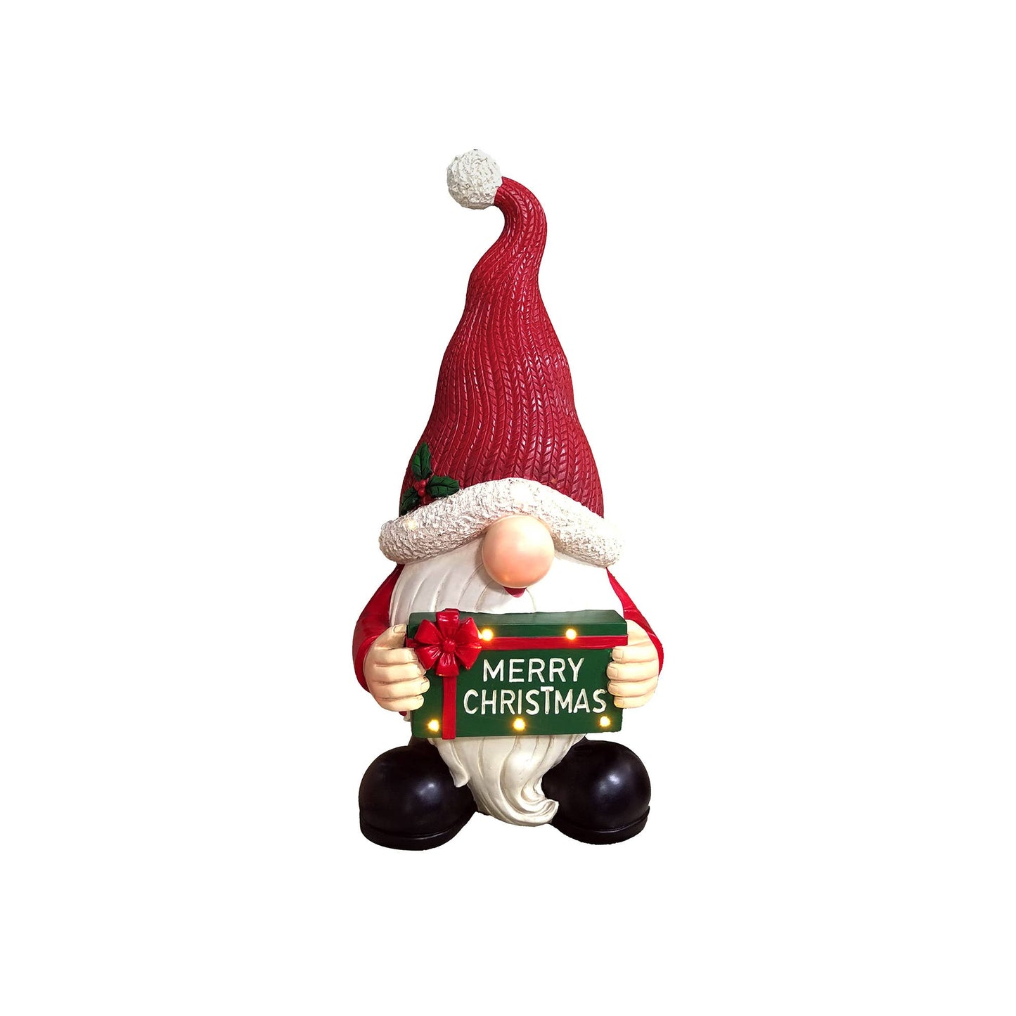 Hi-Line Gift Ltd. - Merry Christmas Santa with LED Lights Lighted