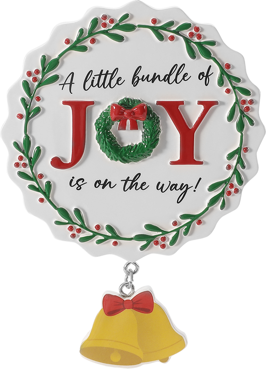 PolarX Ornaments - Bundle of Joy on Way Wreath Personalized Ornament
