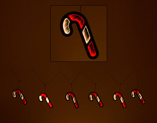 70" Candy Cane Garland Infinity Light