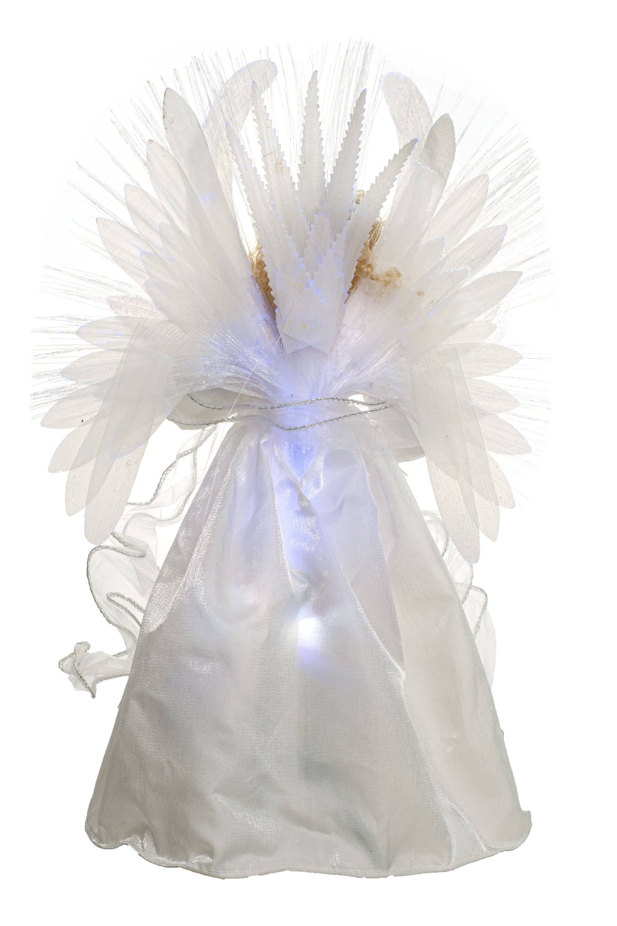 Starlight Collection - White Fiber Optic Angel Tree topper with Blonde Hair