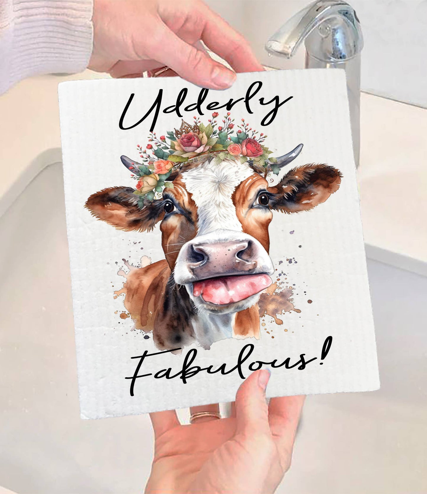 Avery Lane Gifts - Udderly Fabulous Cow Farmhouse SWEDISH DISH CLOTH