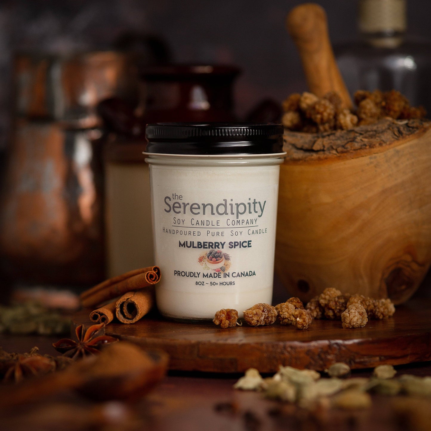 Serendipity Soy Candles - Mulberry Spice: 8oz