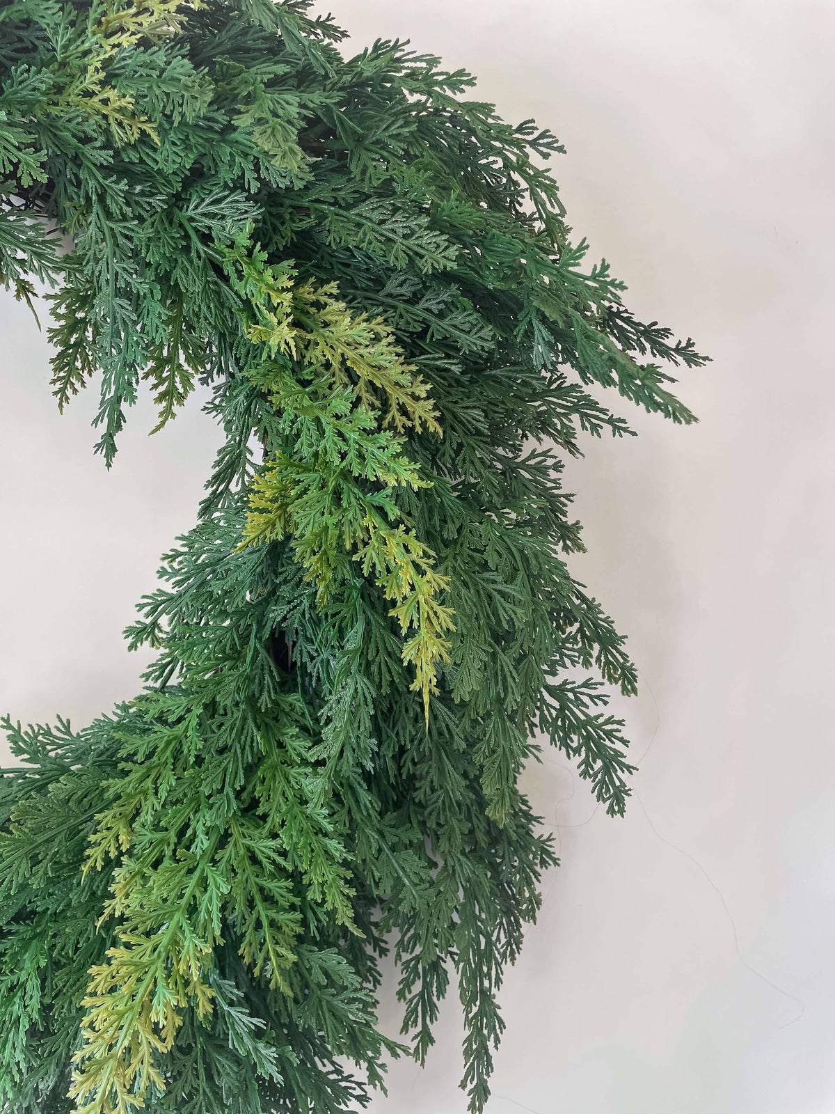 Real Touch Faux Christmas Wreath, Cypress, 24 Inch