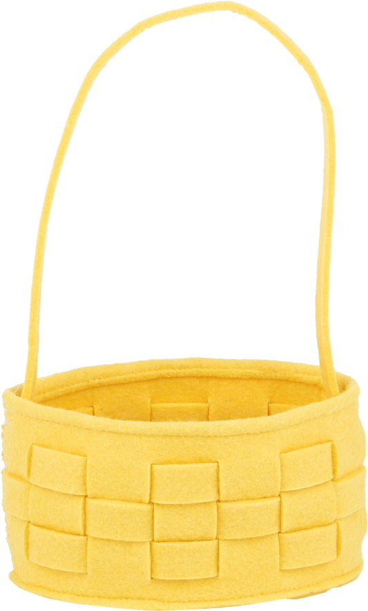 Silver Tree Home & Holiday - A21469:Felt woven Easter basket, yellow