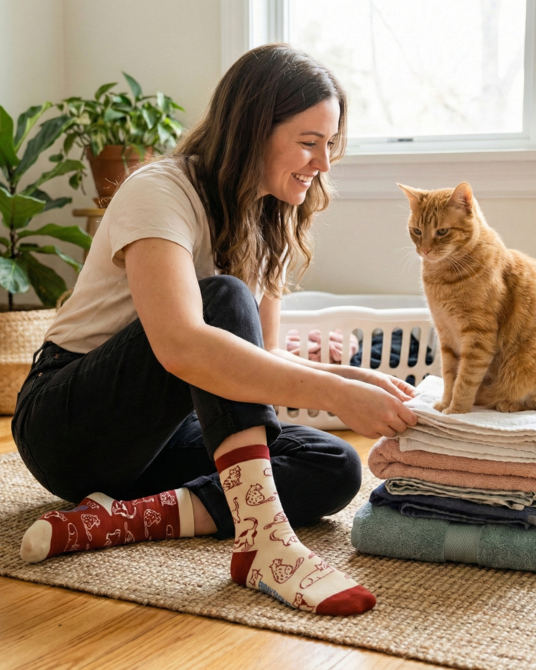 Friday Sock Co. - Women's Cats This Did Good Crew Socks - Cat Lover Gift: Women’s 5 – 10