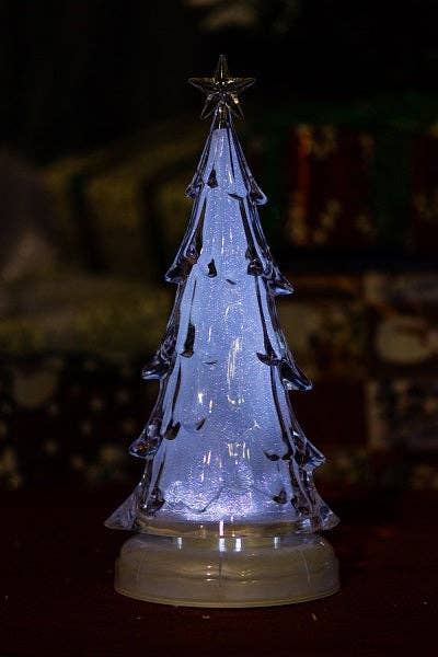 Hi-Line Gift Ltd. - 37216-Wt - Musical Rotating Sparkle Tree-Led Wt (14.5 Inch)