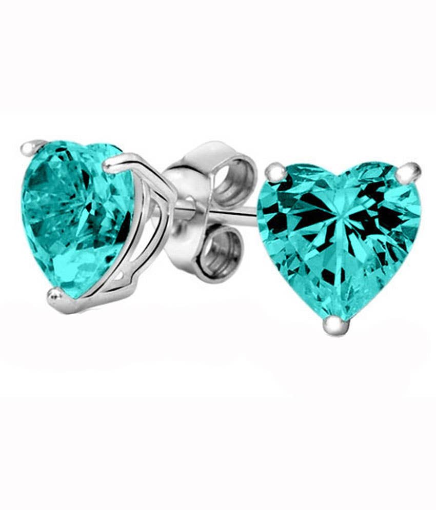 Glimmering Handmade - Romantic HEART Swarovski Crystal Stud Earrings: Crystal