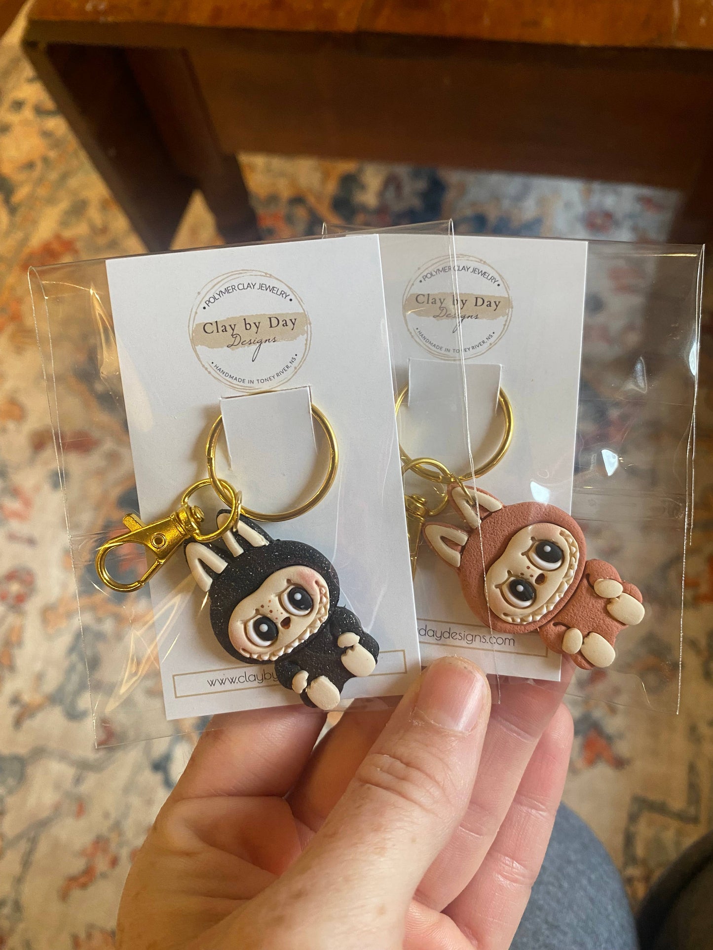 Clay by Day Designs - Labubu Monster Assorted Colors - Polymer Clay Keychain