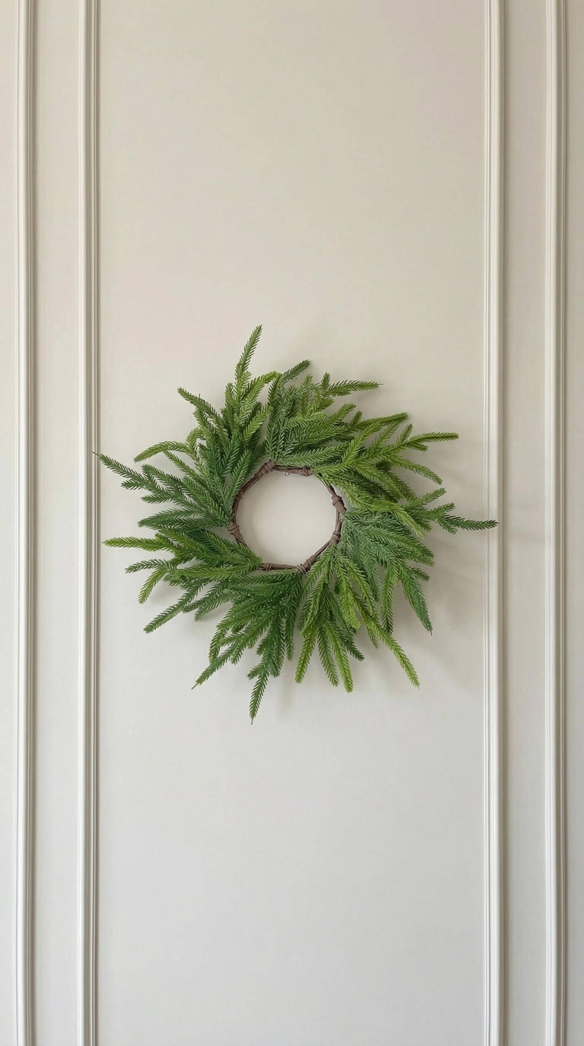 Hycroft Home Decor - Real Touch Faux Christmas Wreath, Norfolk Pine, 12 Inch