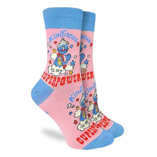 Good Luck Sock - Women's Sesame Street, Kindness is my Superpower Socks: Shoe Size 5-9