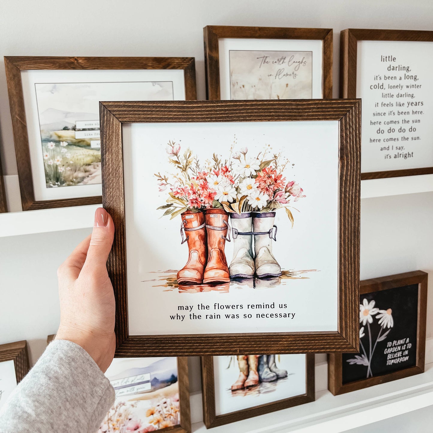 Knotty Design Co. - May The Flowers Remind Us Framed Sign