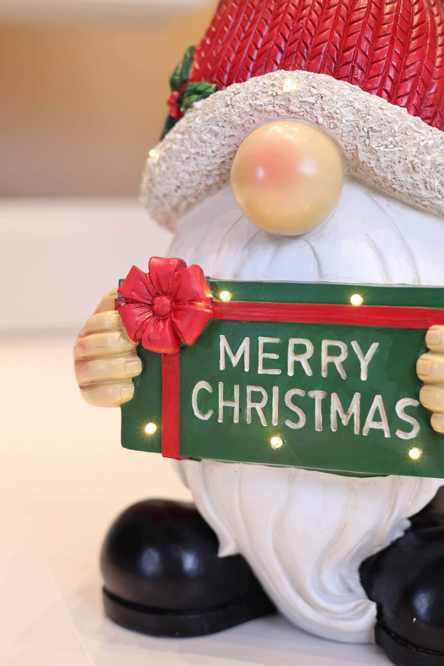 Hi-Line Gift Ltd. - Merry Christmas Santa with LED Lights Lighted