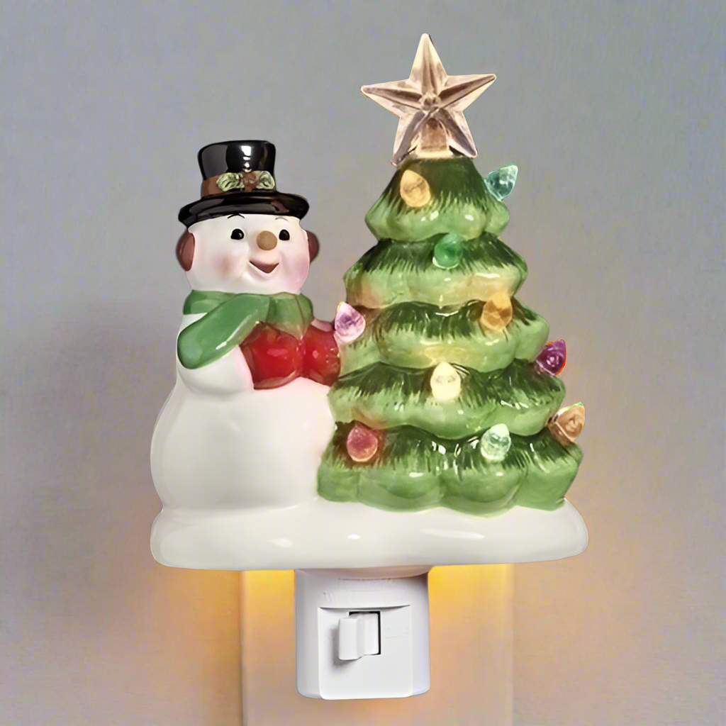 6.25"H VINTAGE SNOWMAN NIGHT
LIGHT; SWIVEL PLUG by Roman #160370