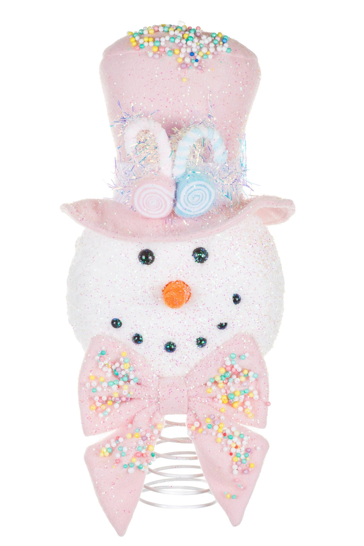 NEW-Baby Pink Snowman Tree Topper