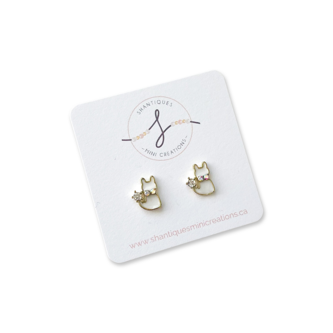 Shantiques Mini Creations - Earrings - diamond cats: Post