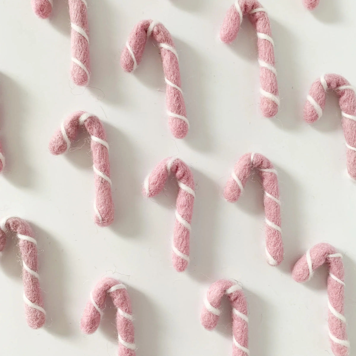 Sewing Seeds Play - One Felt Candy Cane - Pink With White Stripes