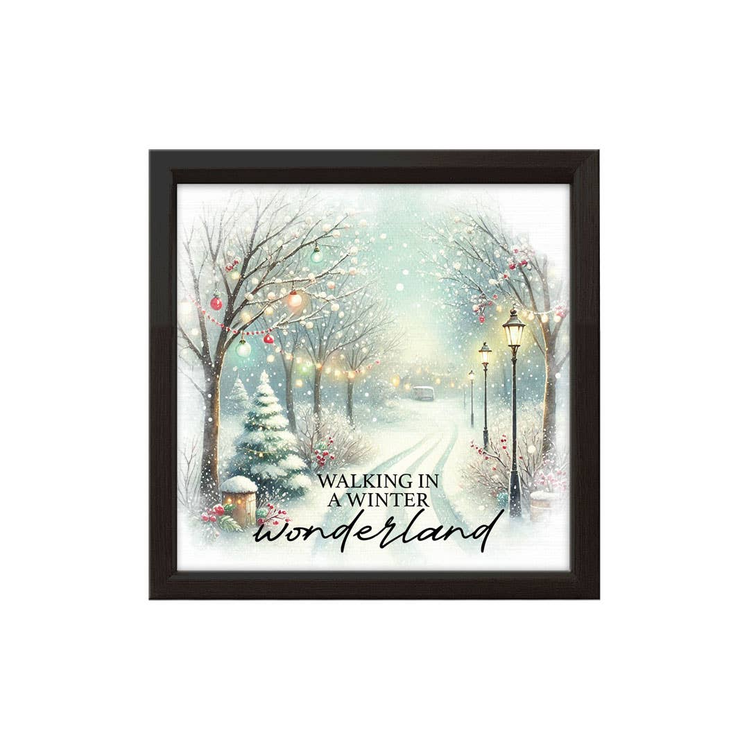 Pinetree Innovations Canada - Walking In A Winter Wonderland | Wood Sign: 14 x 14