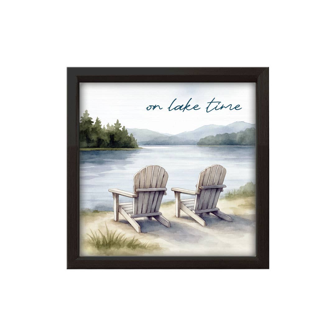 On Lake Time | Wood Sign: 14 x 14