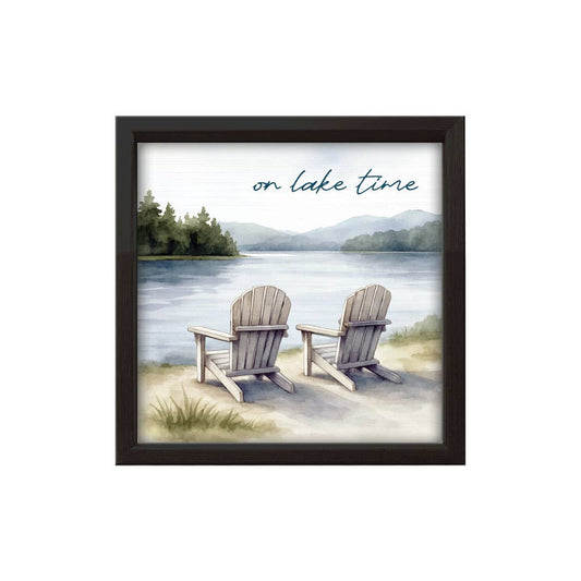 On Lake Time | Wood Sign: 14 x 14