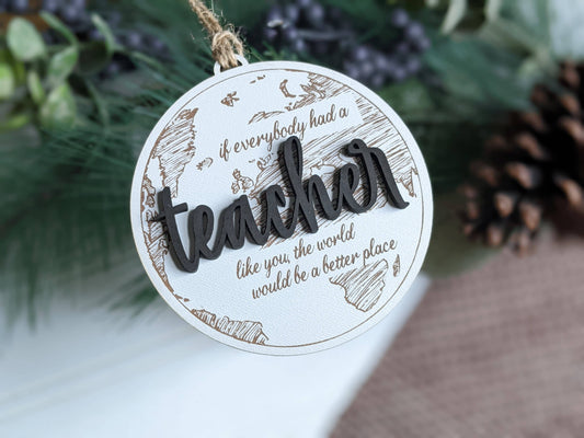 Richer Design Co. - TEACHER GLOBE ORNAMENT