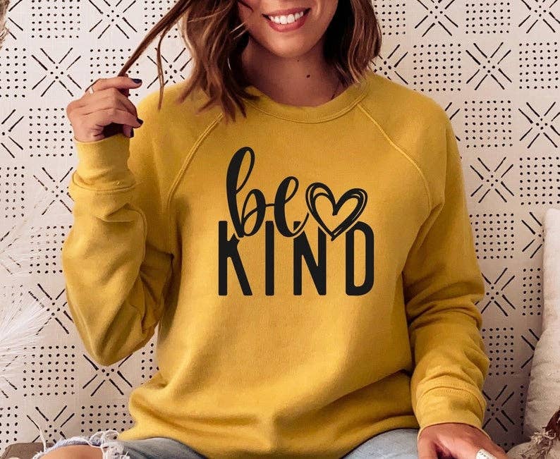 STRONG N FREE CDN - Be Kind Shirt, Sweatshirt Be Kind T Shirt: Lg- Sweatshirt / Light Pink