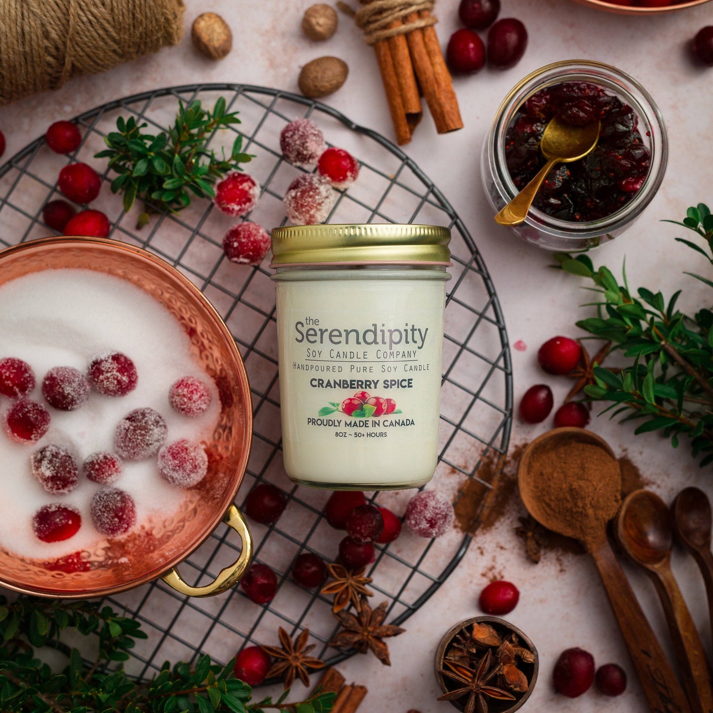 Serendipity Soy Candles - Cranberry Spice: 8oz