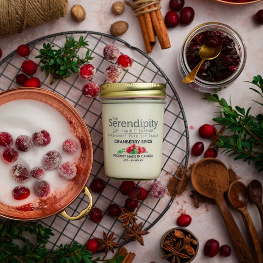 Serendipity Soy Candles - Cranberry Spice: 8oz