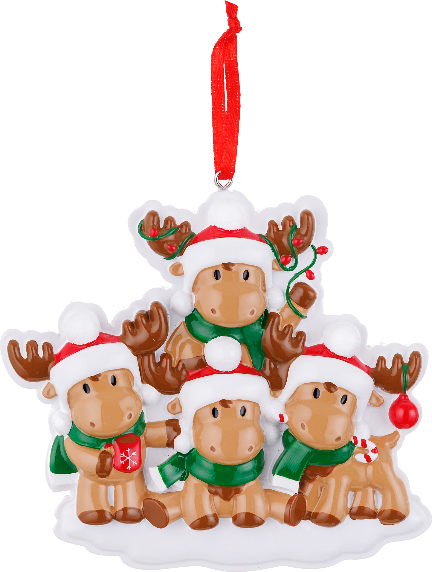 PolarX Ornaments - Cutesy Moose Family Series Personalized Ornament: 3