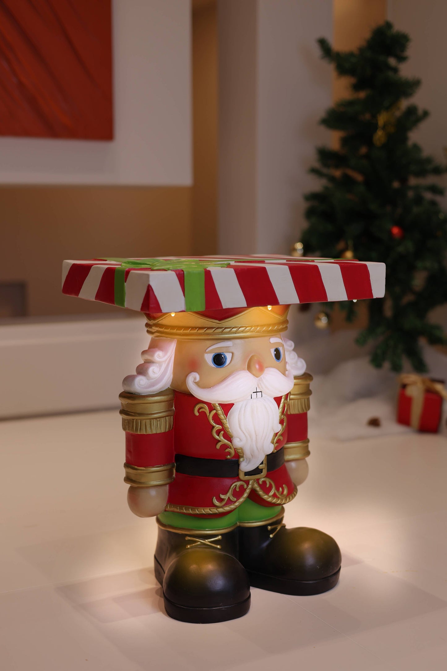 Hi-Line Gift Ltd. - Lighted Nutcracker Soldier Christmas Side Table Decor