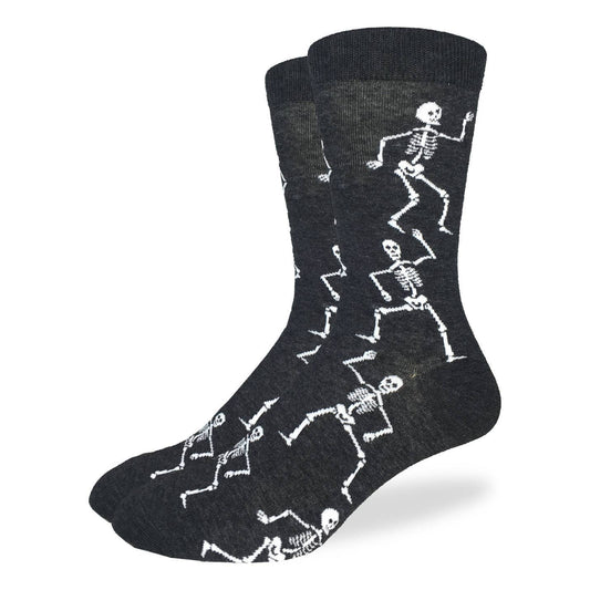 Good Luck Sock - Men's Dancing Skeleton Socks: Shoe Size 7-12