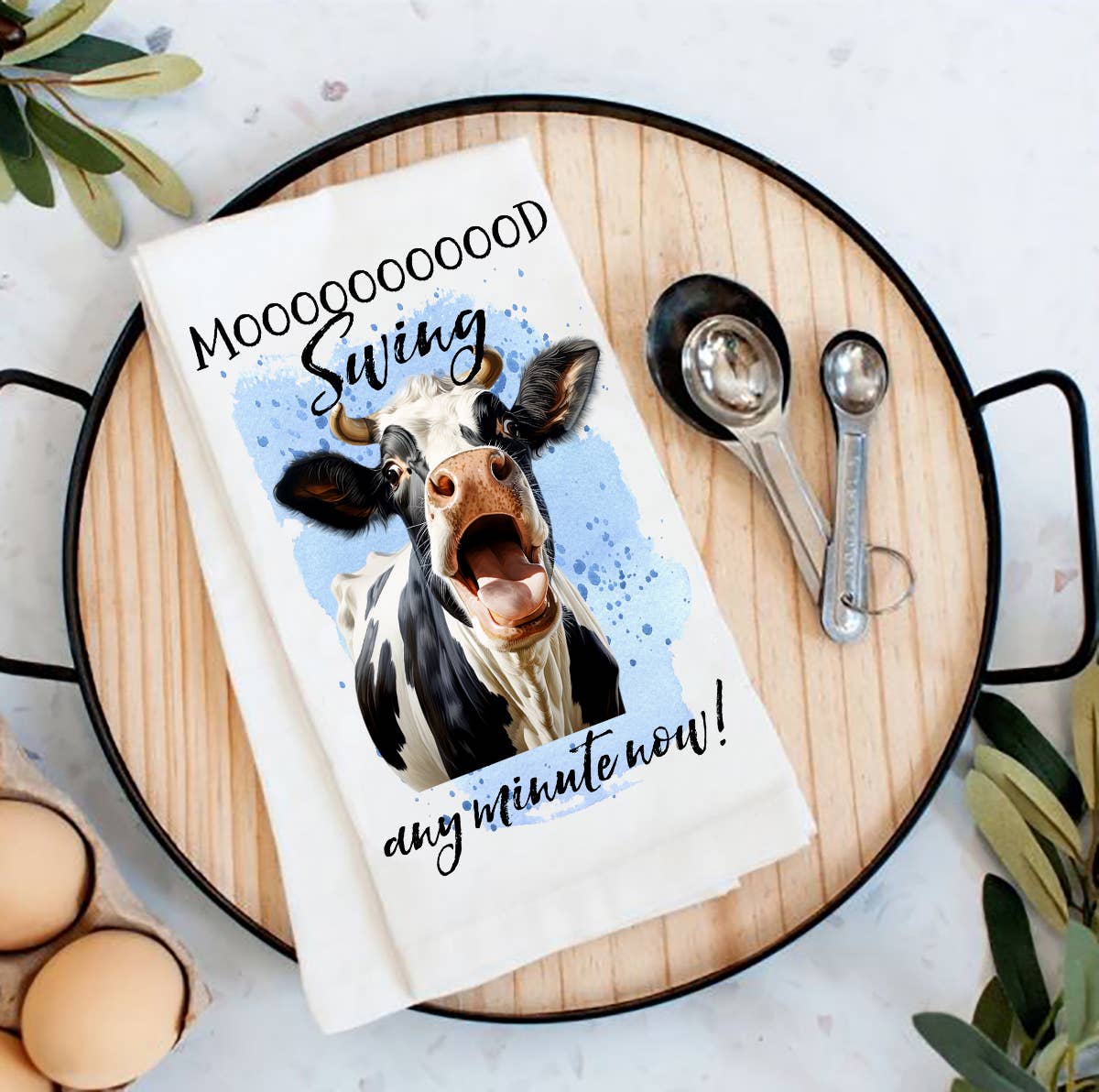 Avery Lane Gifts - Mood Swing Any Minute Cow Funny Flour Sack Tea Towel